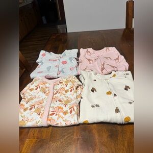 Assorted Kids Pajamas Set - Pink, Cream, and White